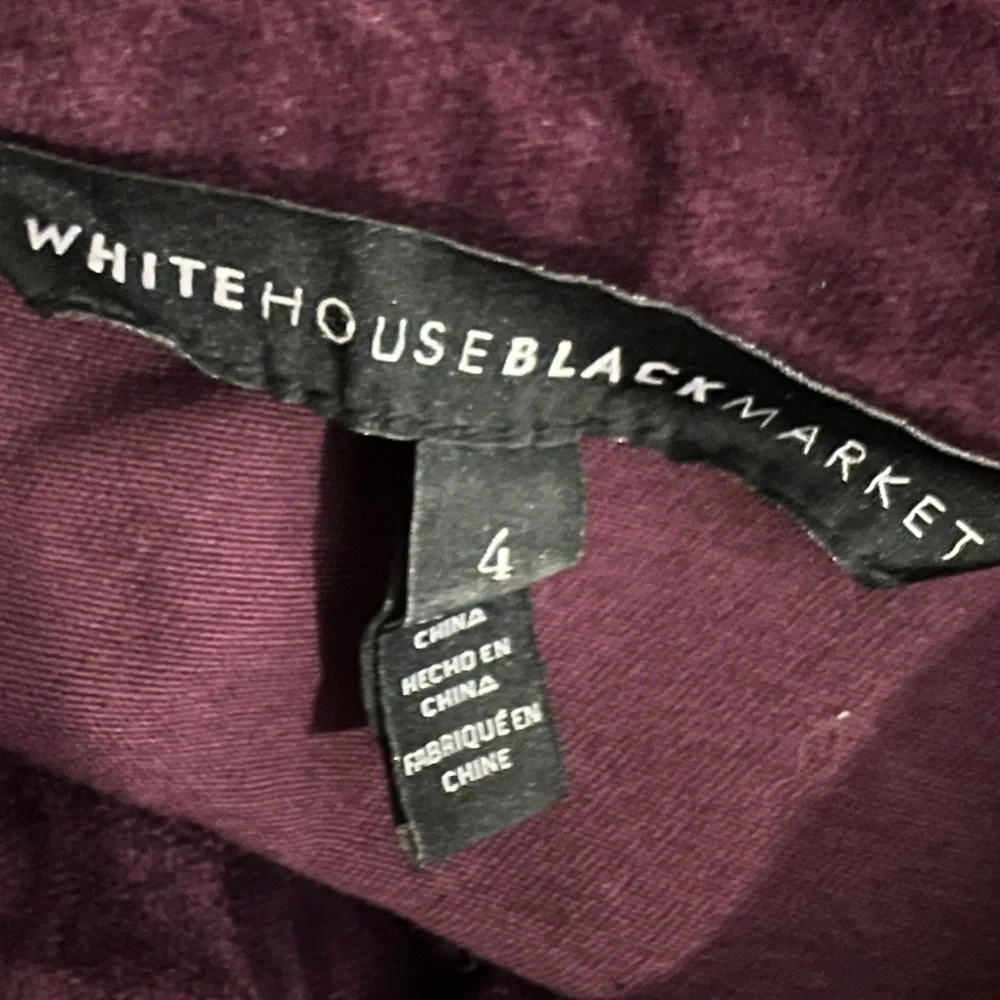 White House Black Market Plum Utility Jacket with Brass Buttons